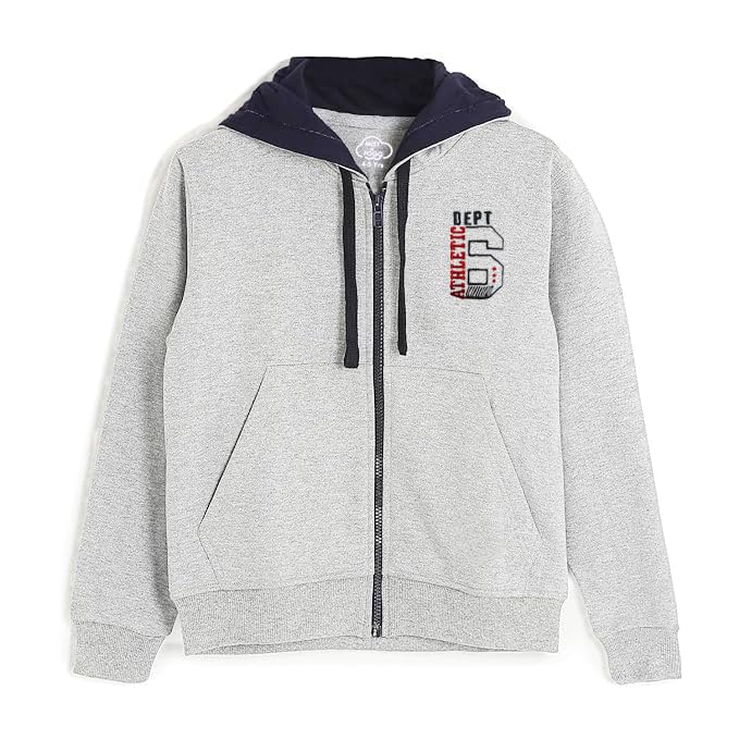 MIST N FOGG Cotton Blend Boys & Girls Hooded Sweater - White Melange