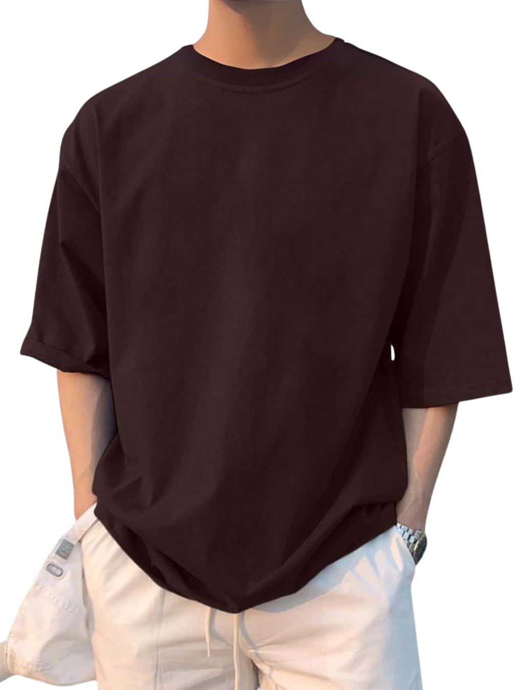 LEOTUDE Men's Oversized Half Sleeve Tshirt