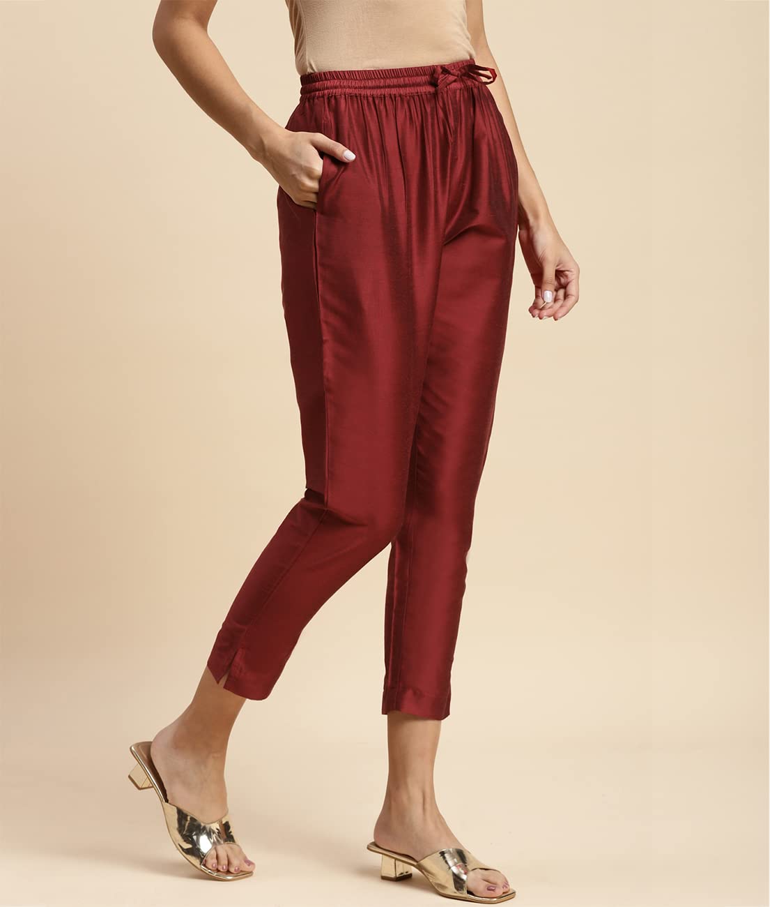 rangita Women Maroon Ankle Length Straight Pant - Image 3