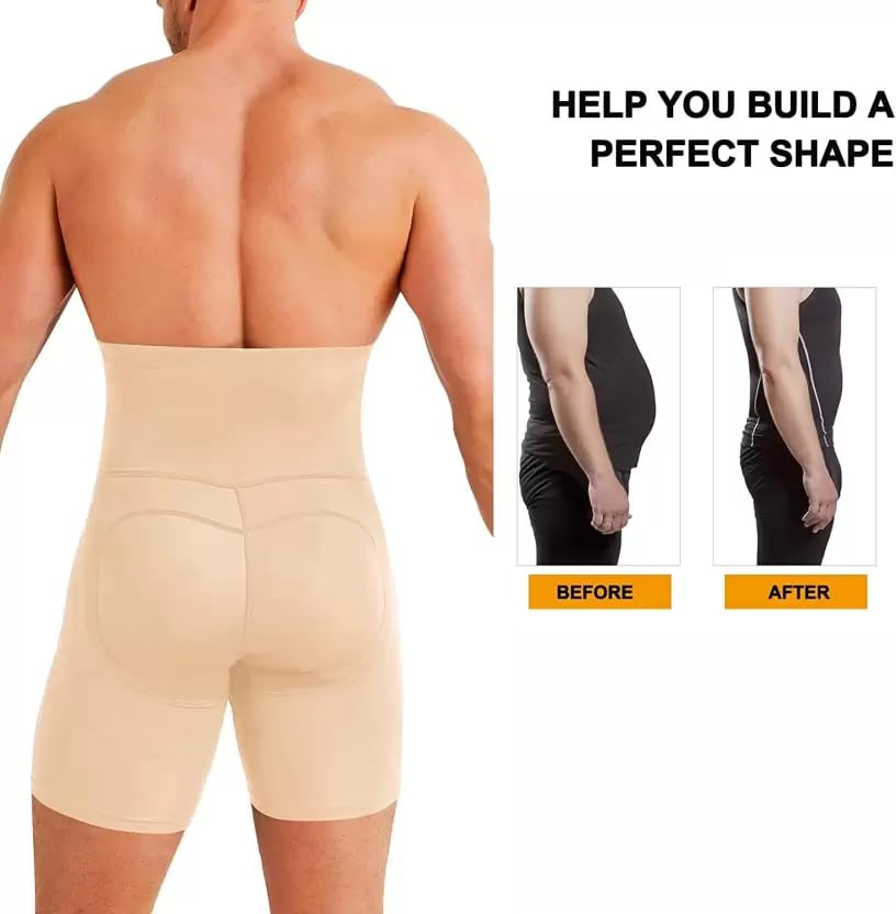 KROYWEN Men Body Shaper Belly Girdle - Beige - Image 4