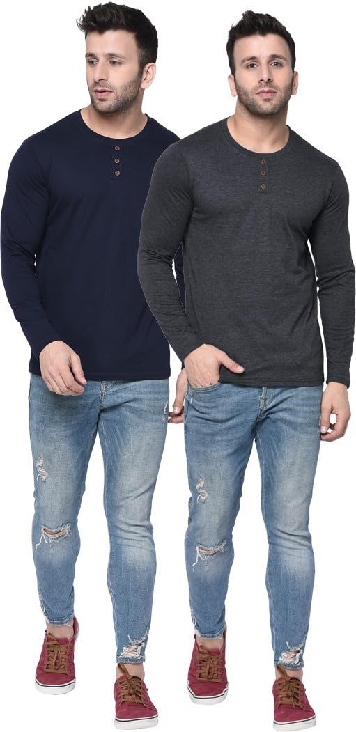 London Hills Men Cotton T-Shirt - Blue - Image 5