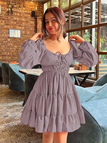 Leriya Fashion Western Dress for Women - Purple - Image 2