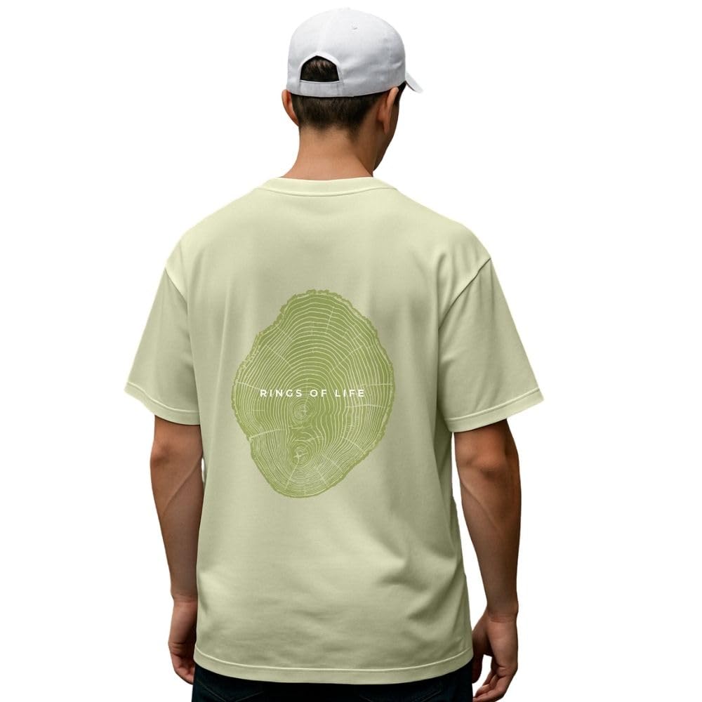 NOBERO Men's Cotton Graphic Print T-Shirt - Aloe Green