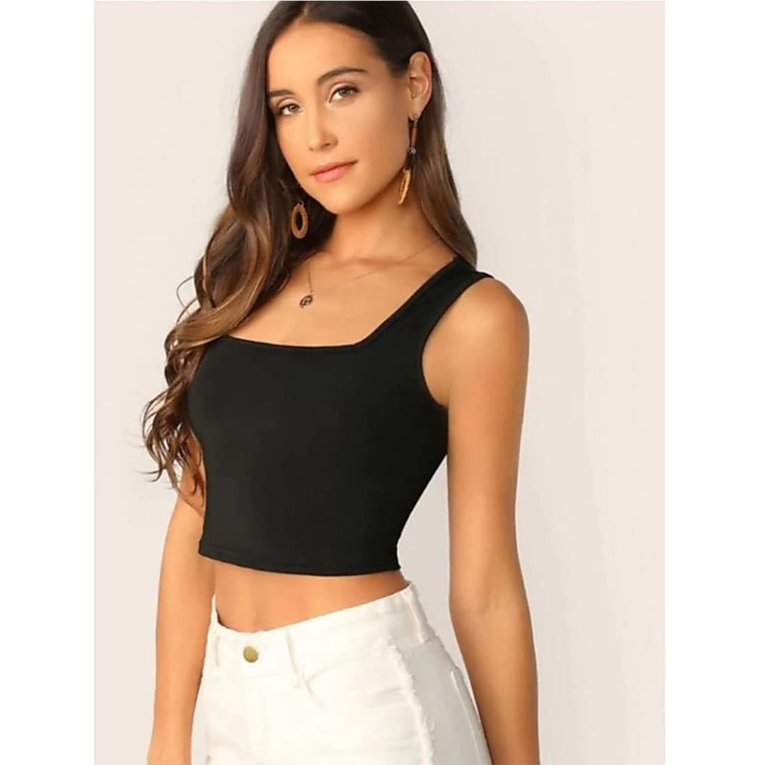 SriSaras Women's Ribbed Tank Top - Black - Image 2