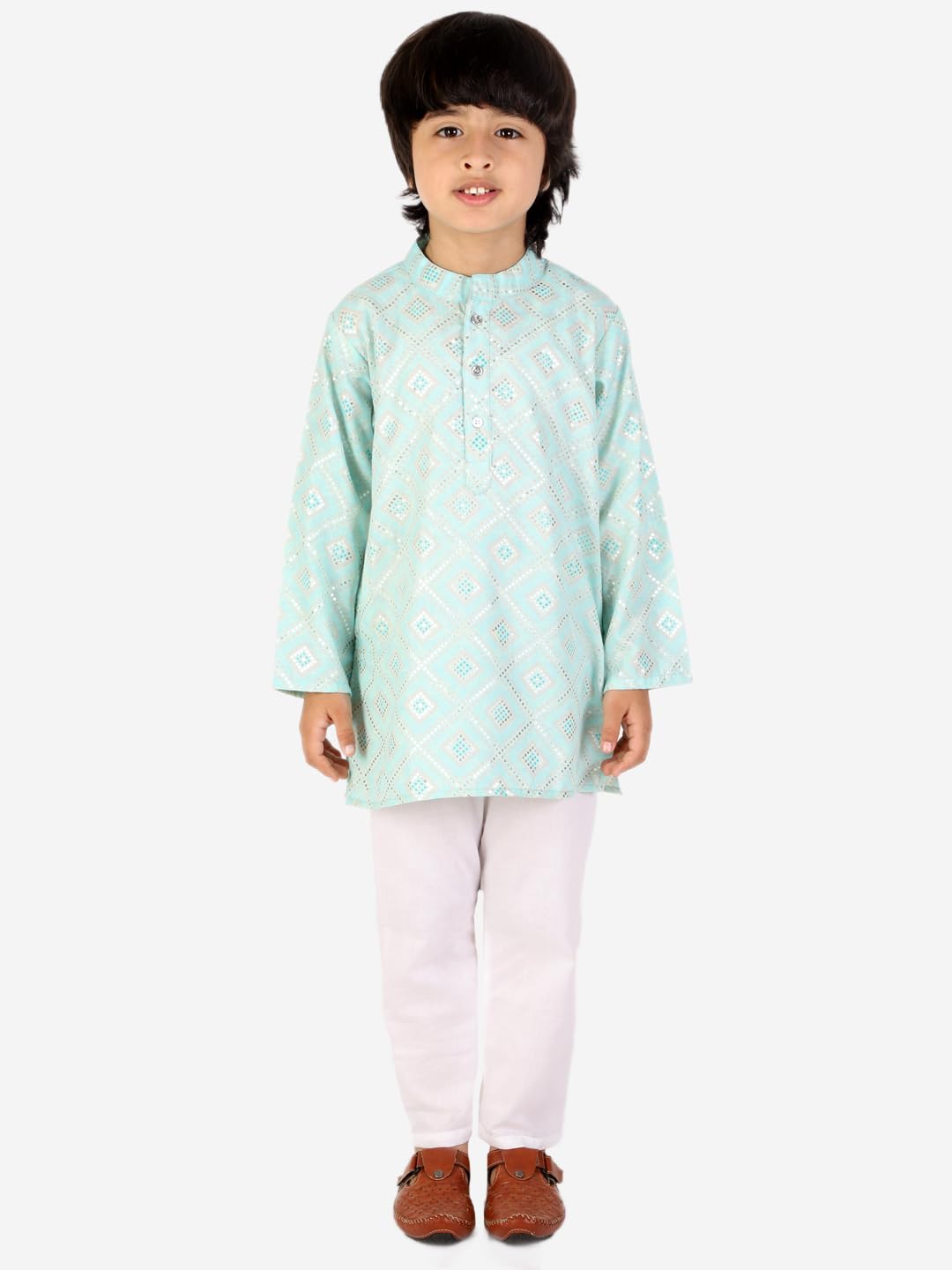 superminis Baby Boys Silver Kurta with Pyjama - Image 3