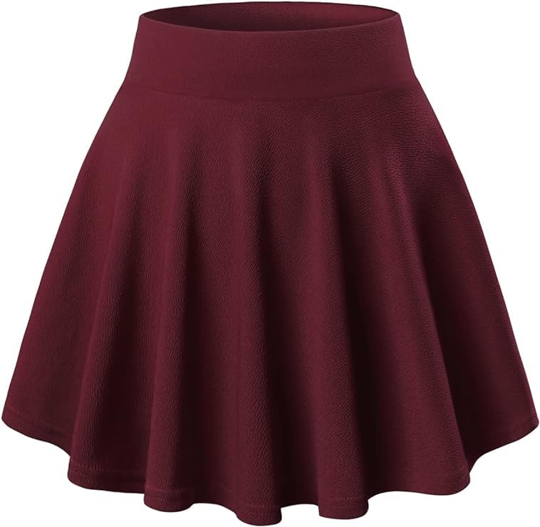 ALYNE Maroon Flared Skater Skirt for Women