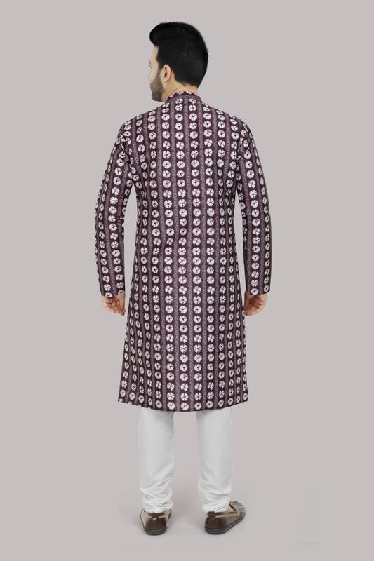 Logass Men Silk Blend Kurta Pyjama Set - Image 2