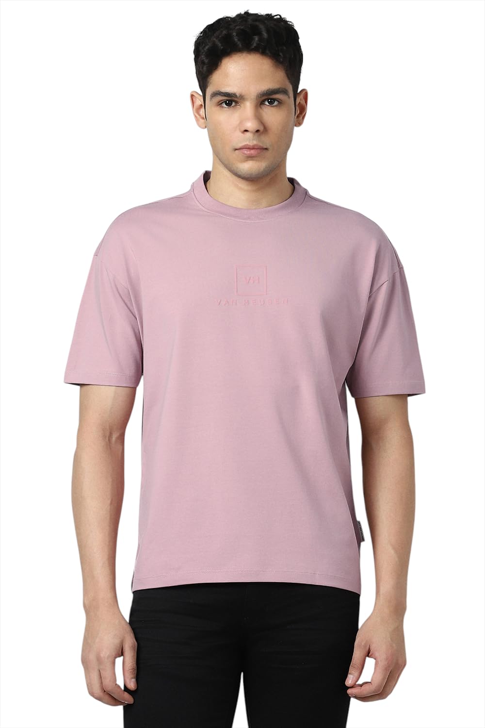 Van Heusen Men's Pink Cotton T-Shirt
