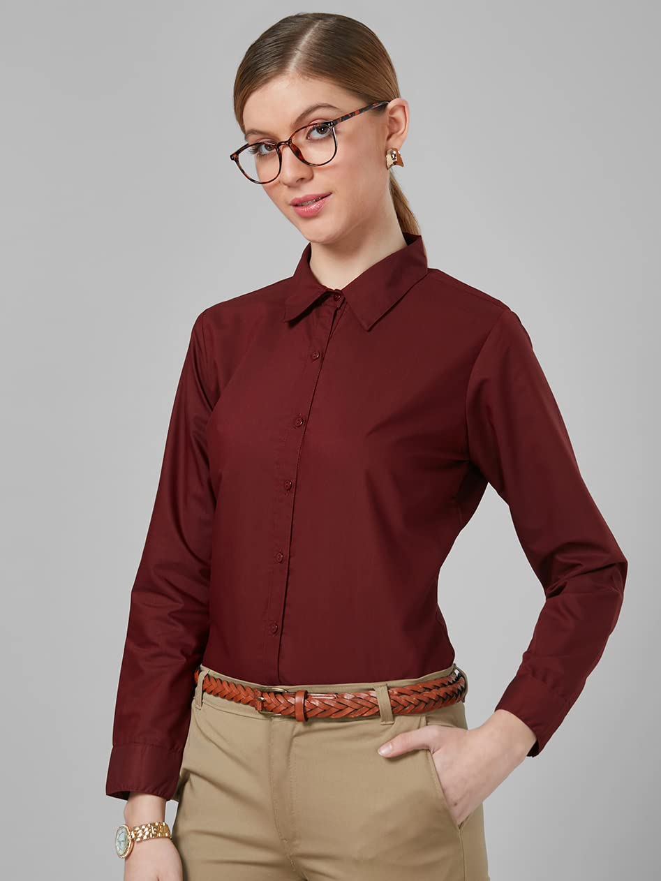 Style Quotient Women's Formal Shirt - Maroon - Image 4
