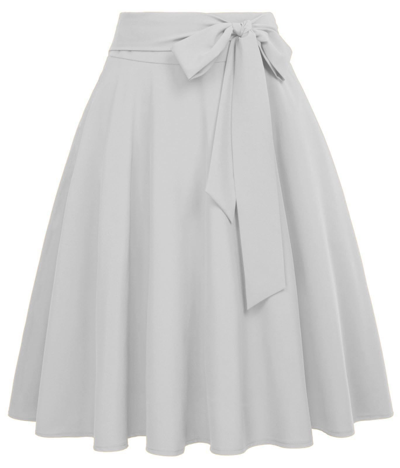 Elevate Style High Waist Flared Maxi Skirt - Light Grey