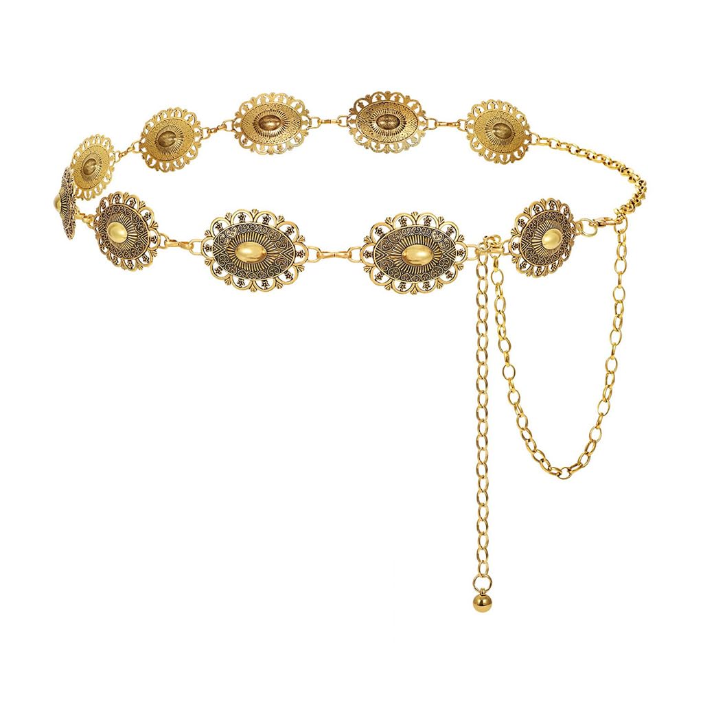 PALAY Golden Metal Concho Saree Belt for Women