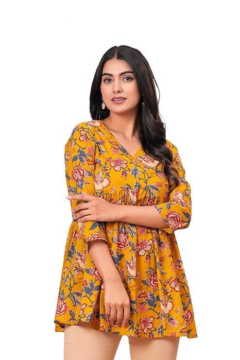 Avayayat Women Rayon Floral Printed Kurta