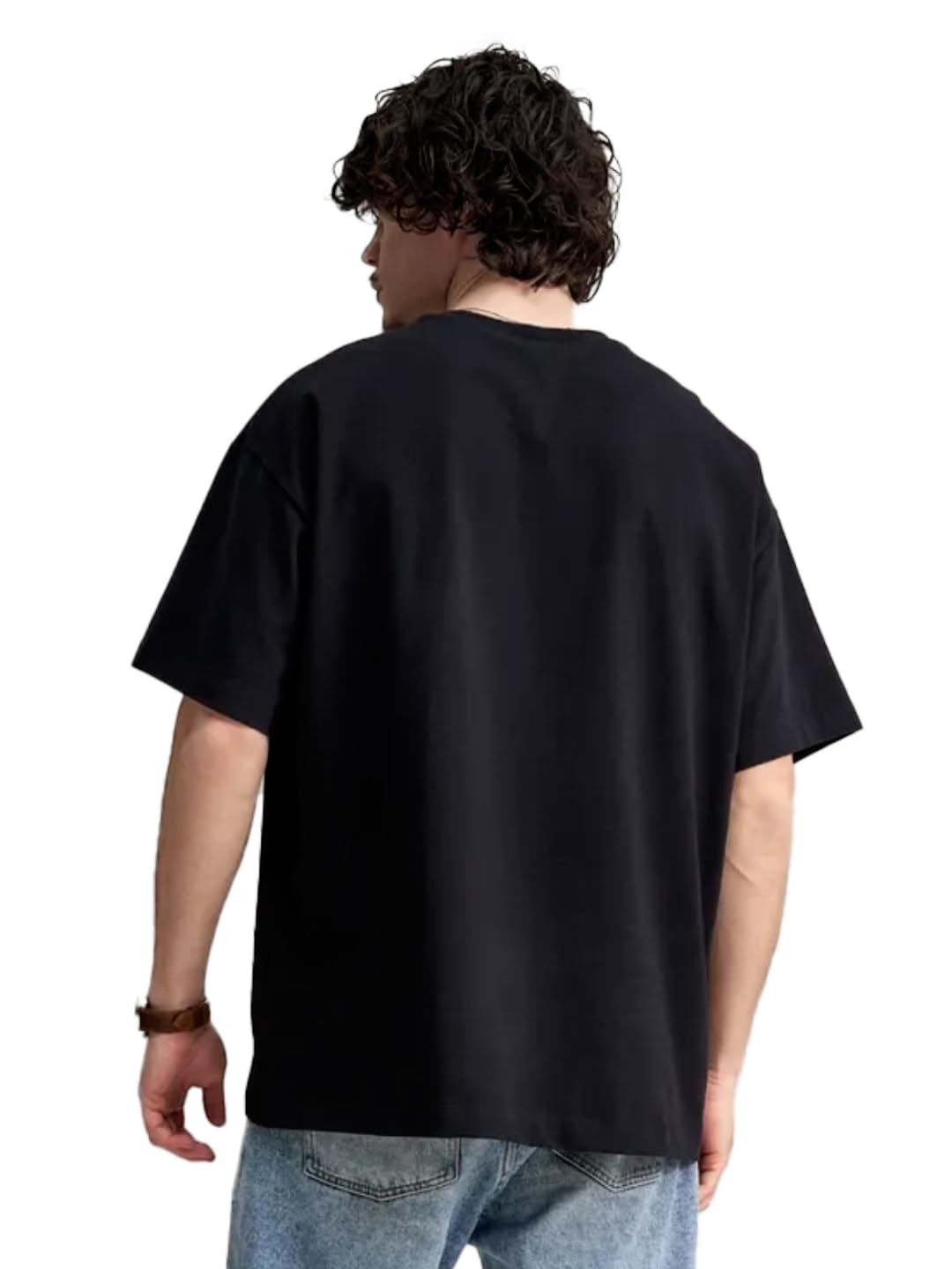 LEOTUDE Men's Oversized Tshirt - Black - Image 3