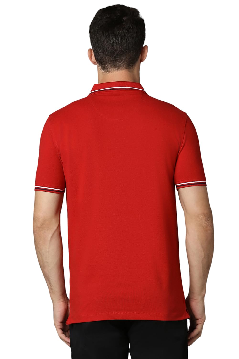 Louis Philippe Men's Cotton Slim Fit T-Shirt - Red - Image 3