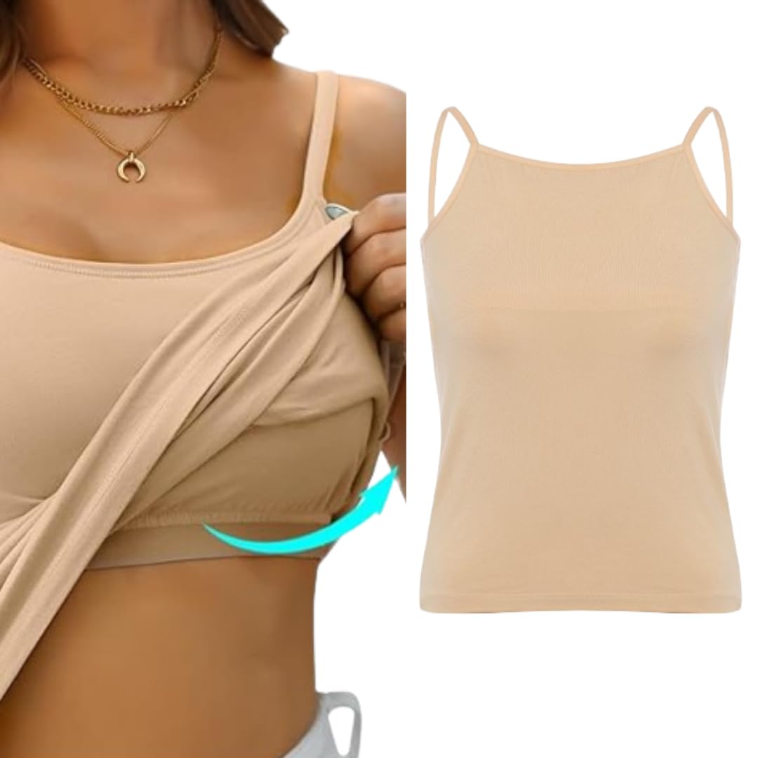 Kikwit Padded Camisole for Girls - Beige