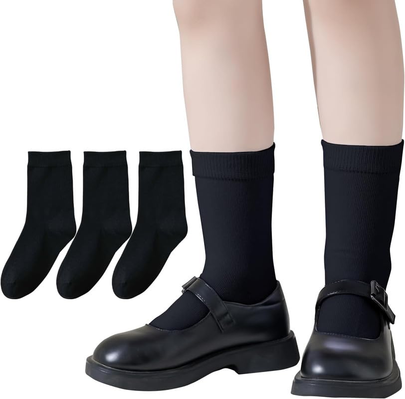 CHACKO Black Calf Length Socks for Boys & Girls