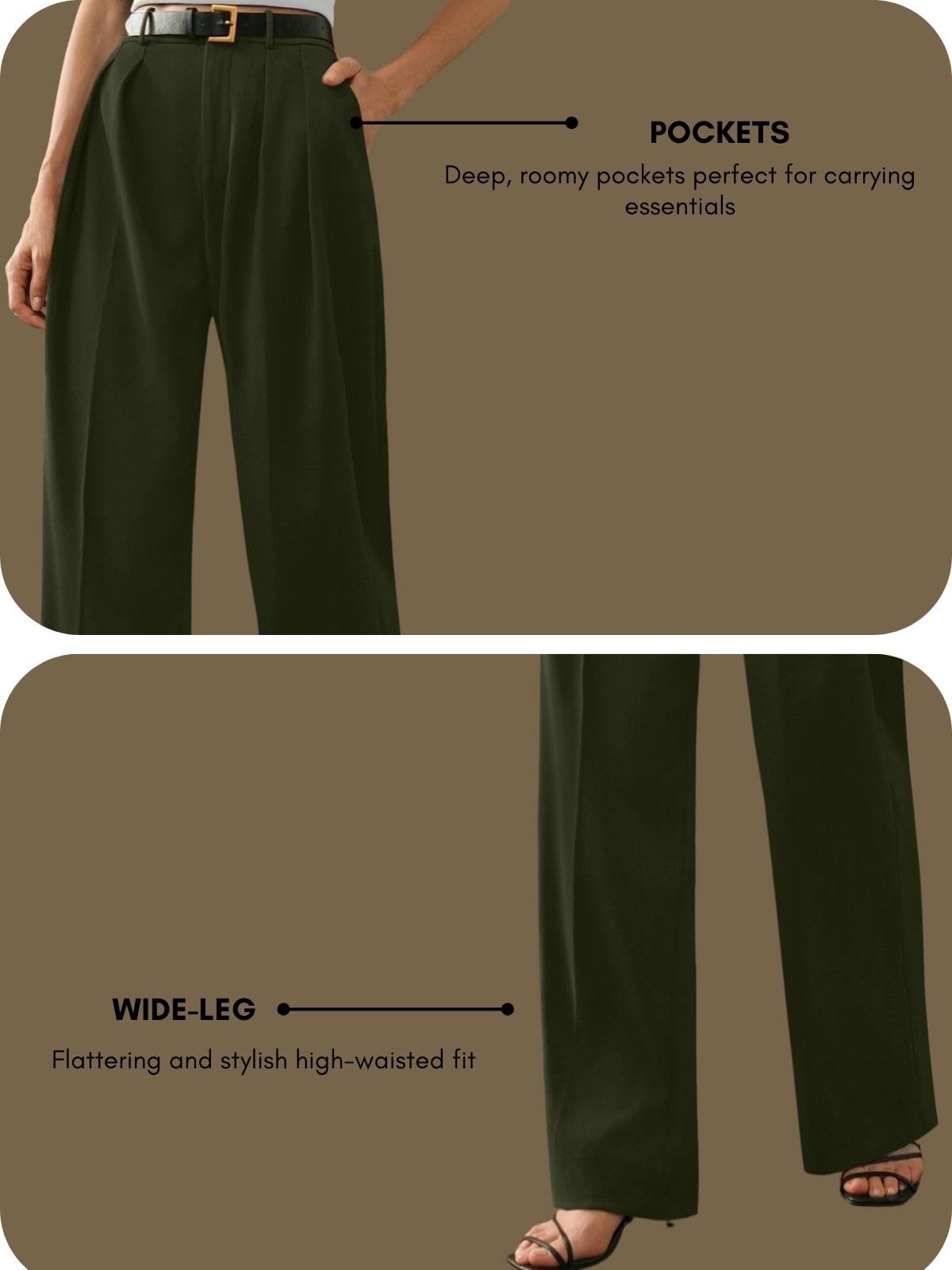 GRECIILOOKS High Waist Cotton Trousers for Women - Image 5