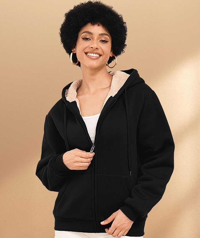 ADBUCKS Women's Fleece Sweatshirt - Black - Image 2