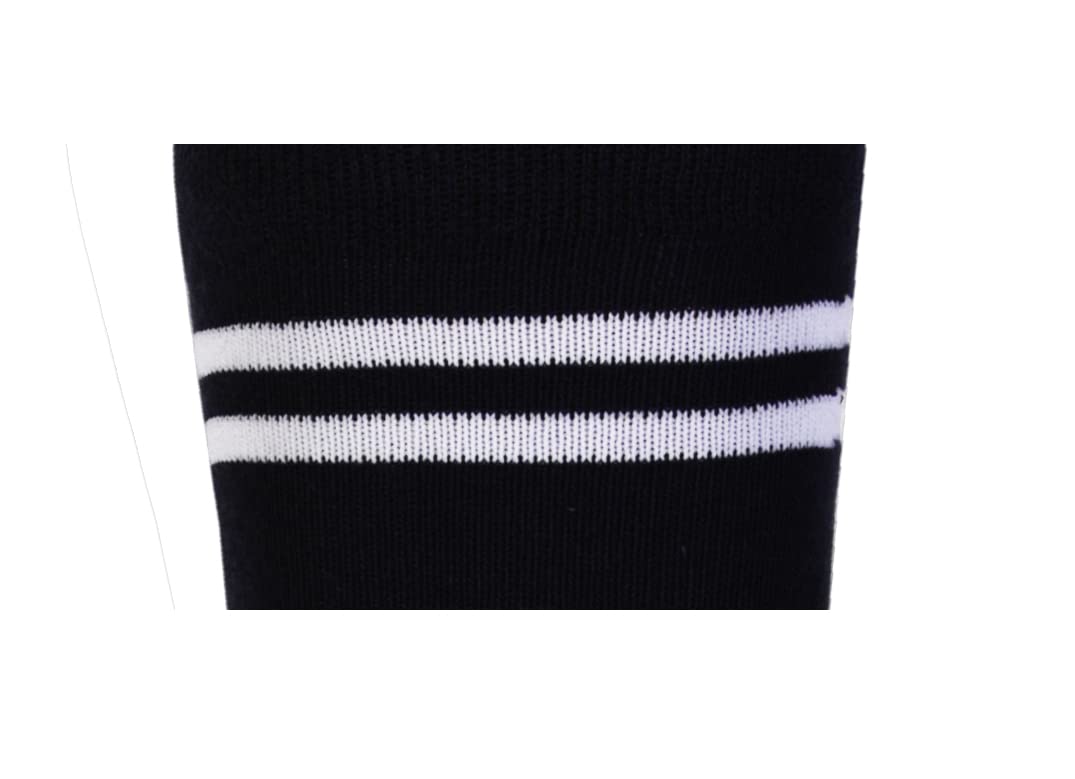 ROYAL CLASS Black & White Striped Calf Socks for Boys & Girls - Image 3