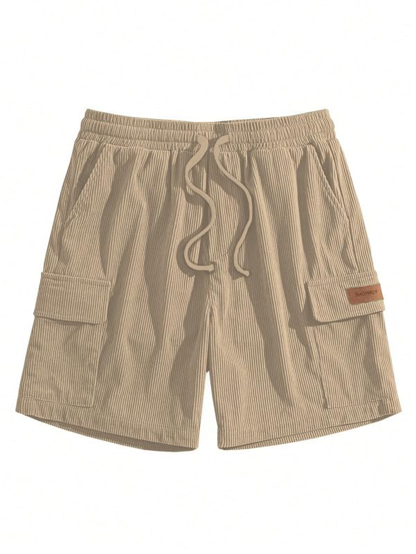 SMOWKLY Men's Ribbed Cargo Shorts - Image 4