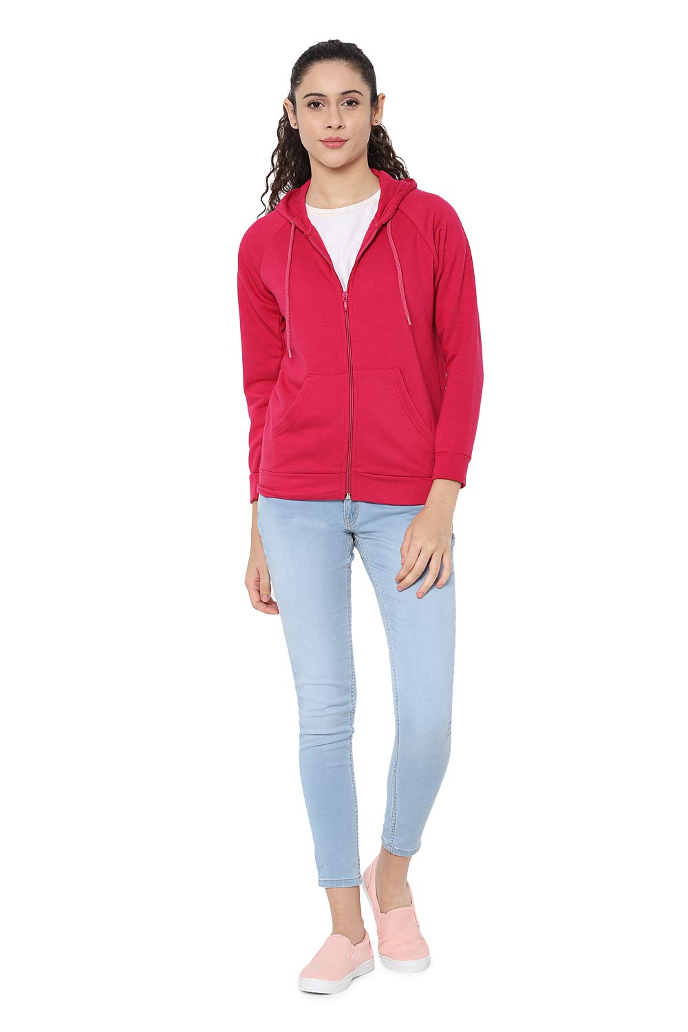 Allen Solly Women's Red Hooded Sweatshirt - Image 5