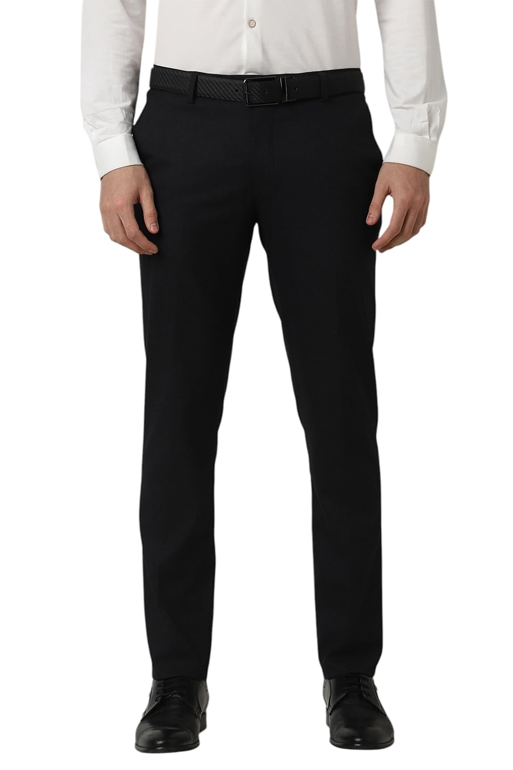 Peter England Men's Black Formal Trousers