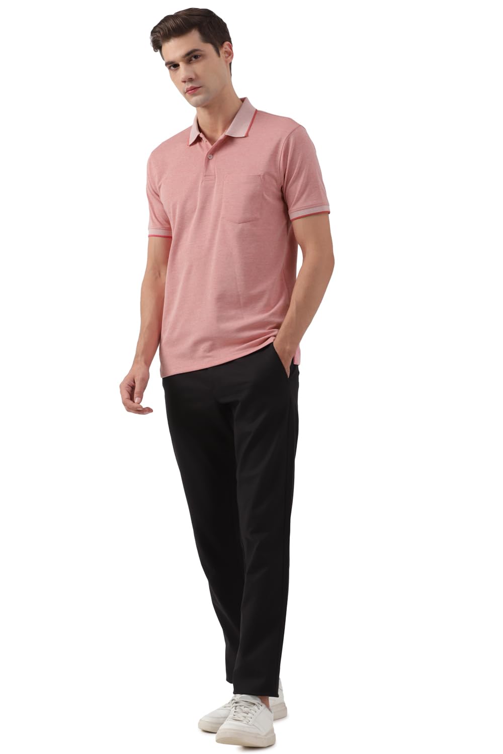 Peter England Pink Polo T-Shirt - Image 4