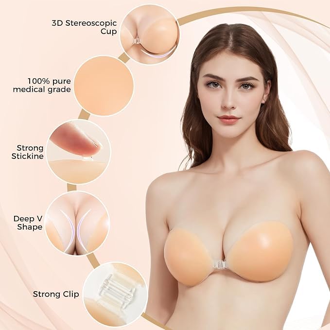 DClub Pink Strapless Adhesive Bra - Image 2