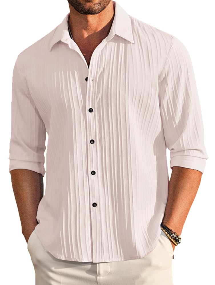 DEELMO Men Linen Shirt
