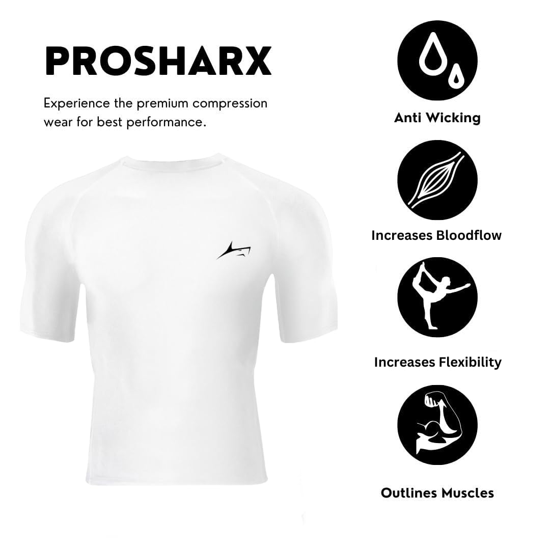 PROSHARX Compression T-Shirt for Men - White - Image 3