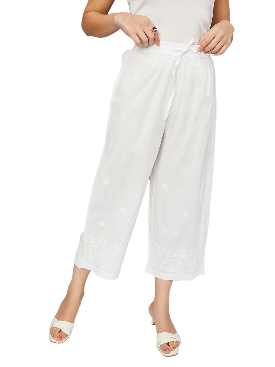 Max Women Casual Pants - White