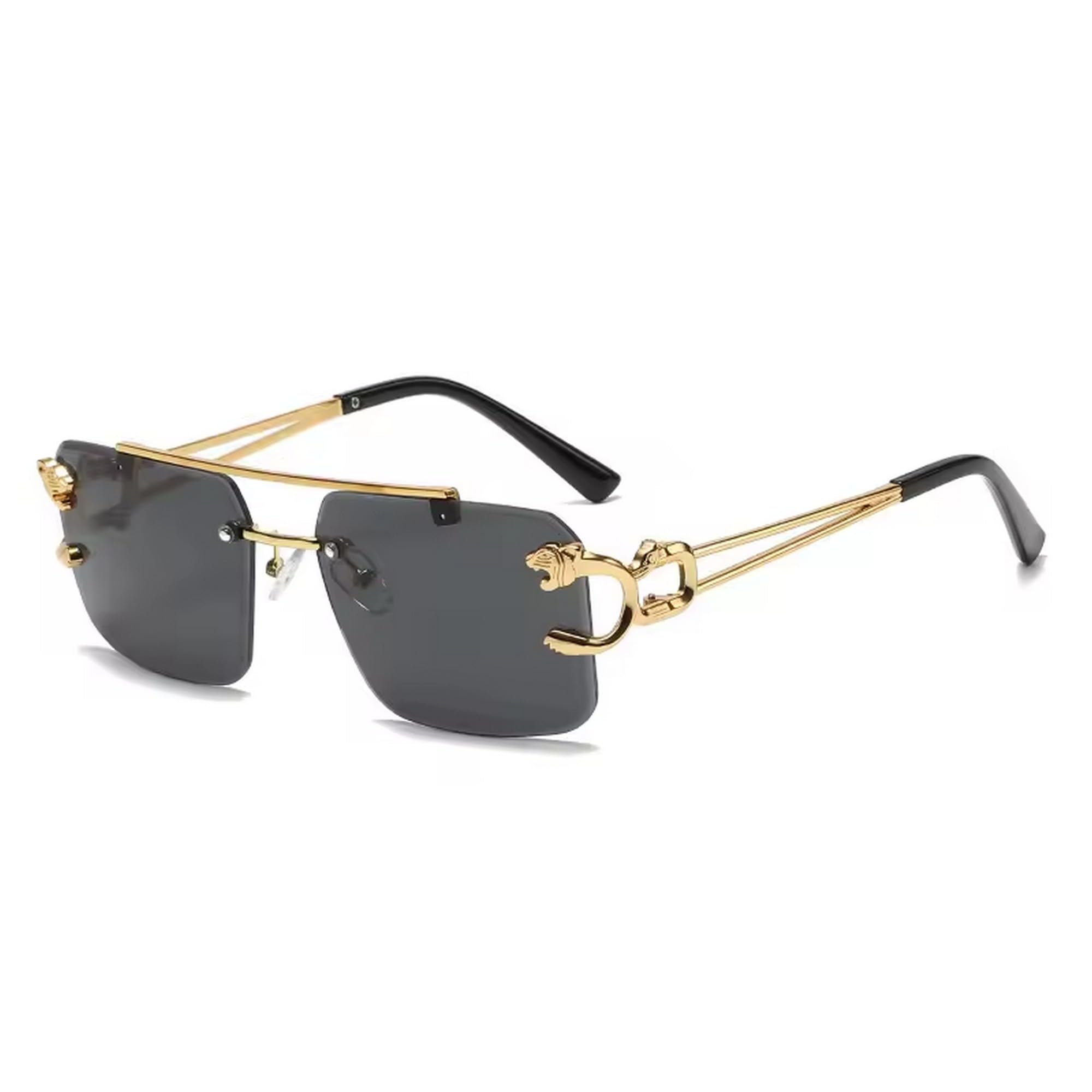 Dervin Retro Rimless Sunglasses - Black Unisex