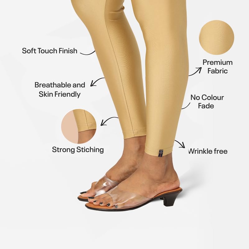 i TEX Women Shimmer Churidar Leggings - Nylon-Elastane - Image 3