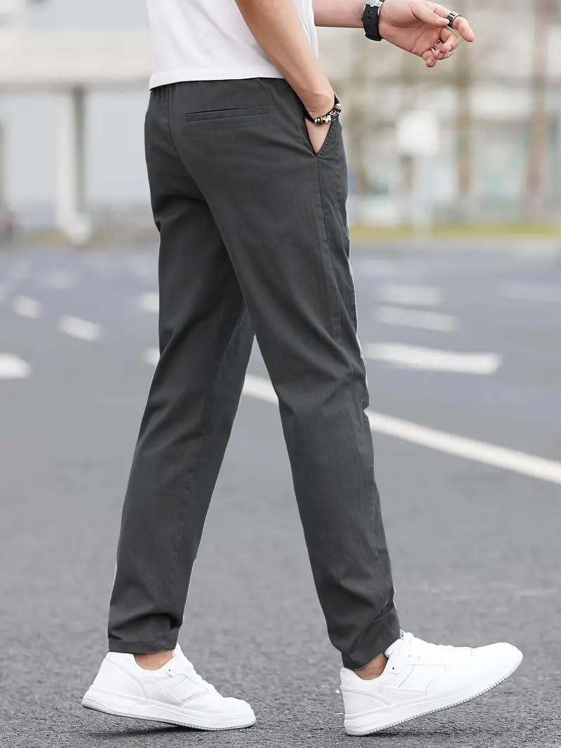 JVX Men's Dark Gray Cotton Trousers - Image 4