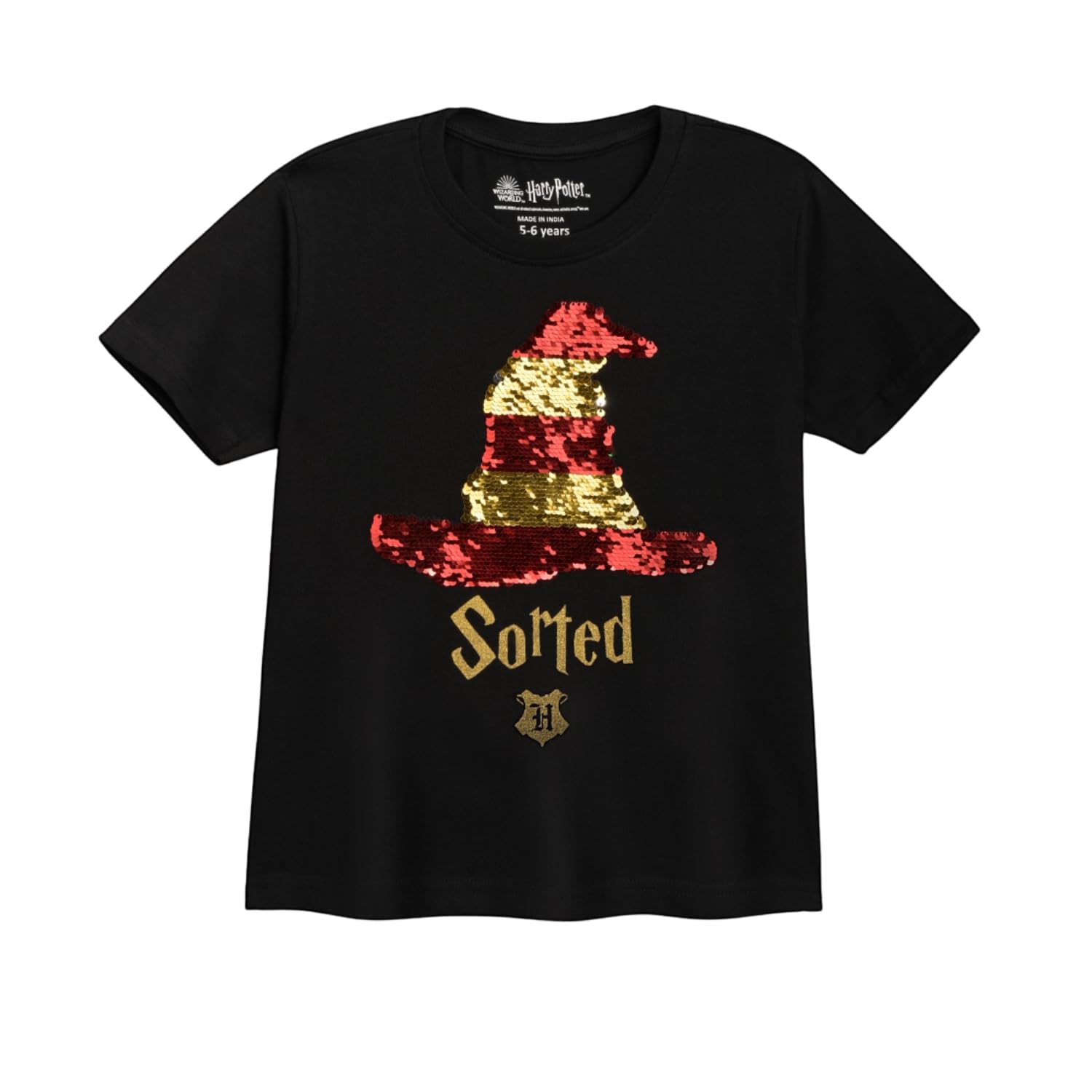 Harry Potter Reversible Sequins T-Shirt for Kids - Black