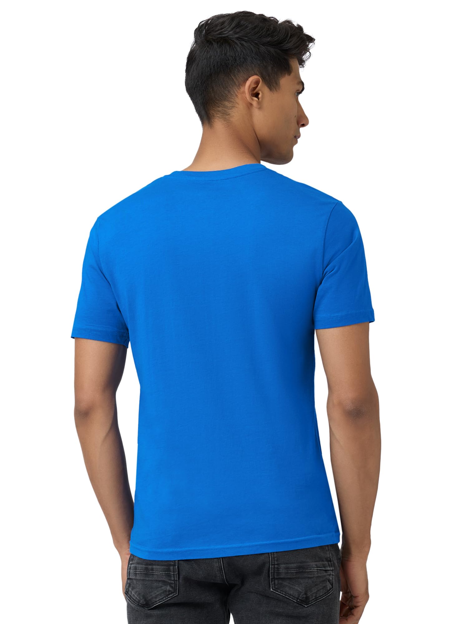XYXX Men's Blue Solid T-Shirt - Image 2