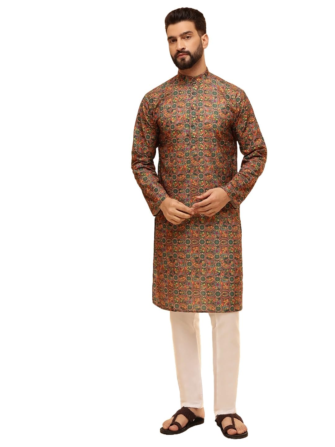 SOJANYA Men's Cotton Linen Kurta with Pyjama