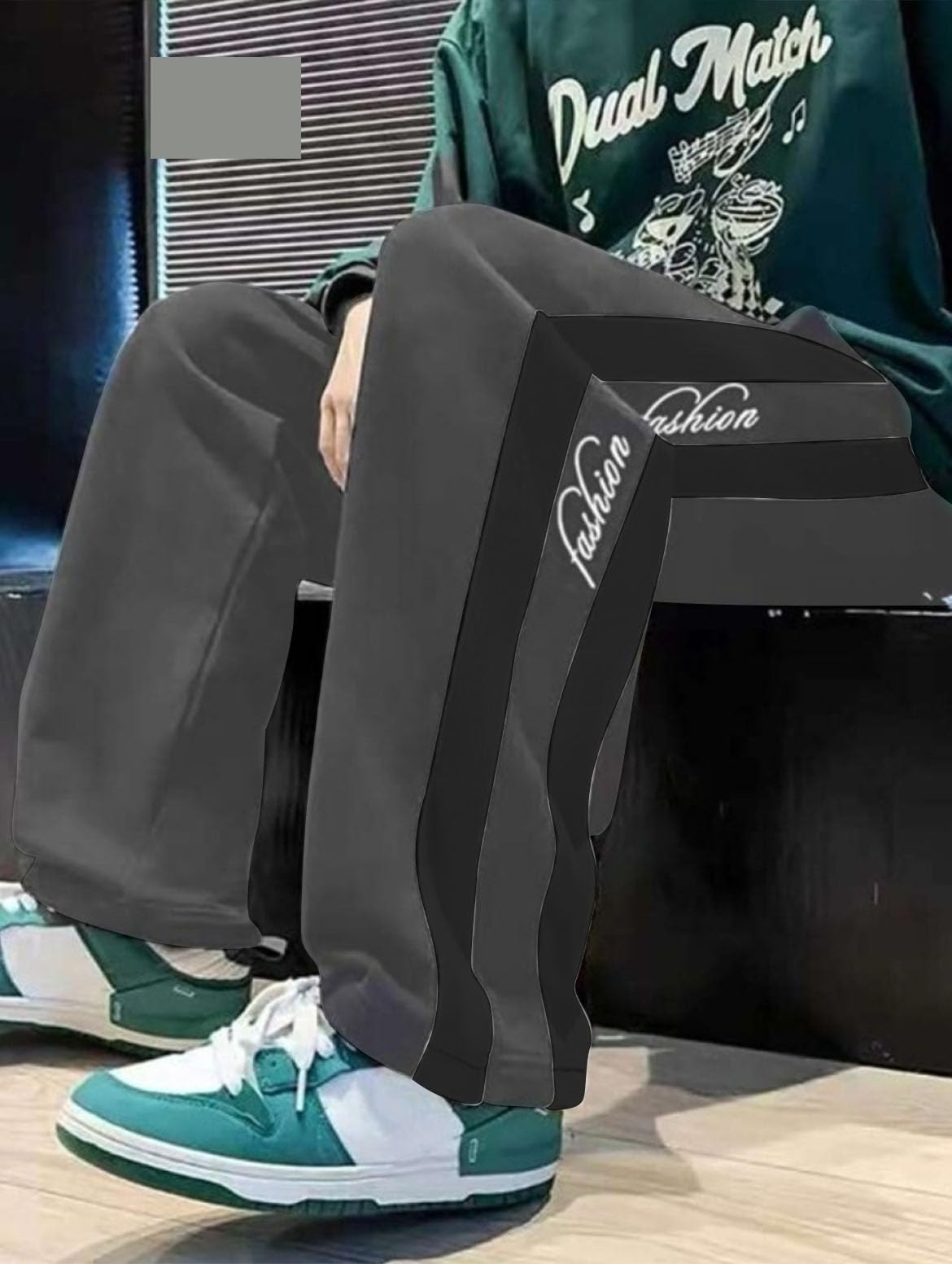 VIMAL JONNEY Men Grey Striped Track Pants - Image 4