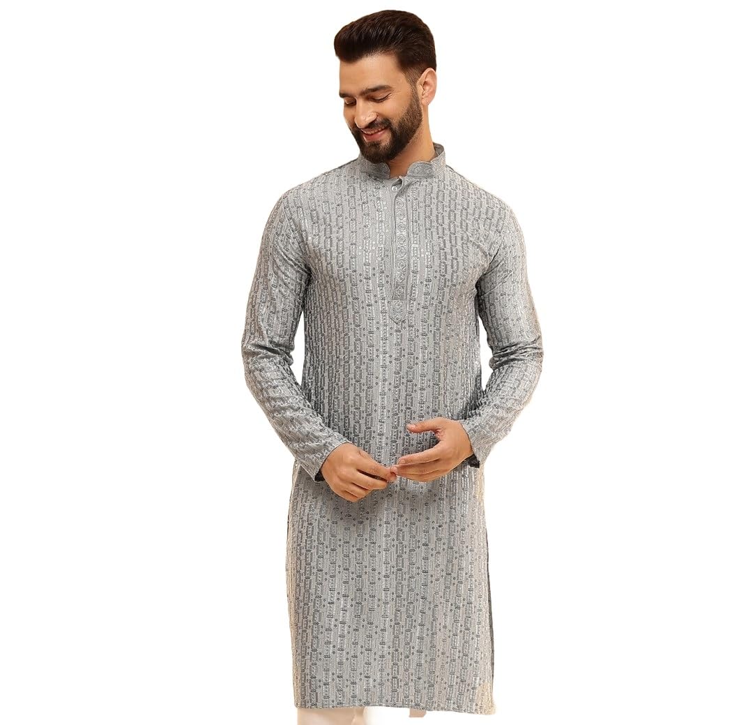 SOJANYA Men's Cotton Rayon Kurta - Blue