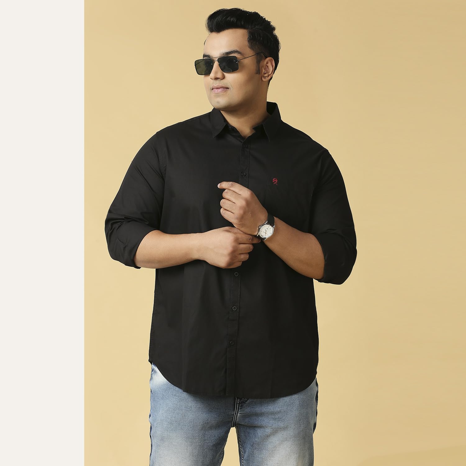 Thomas Scott Mens Mandar Shirt - Solid Color Cotton - Image 5