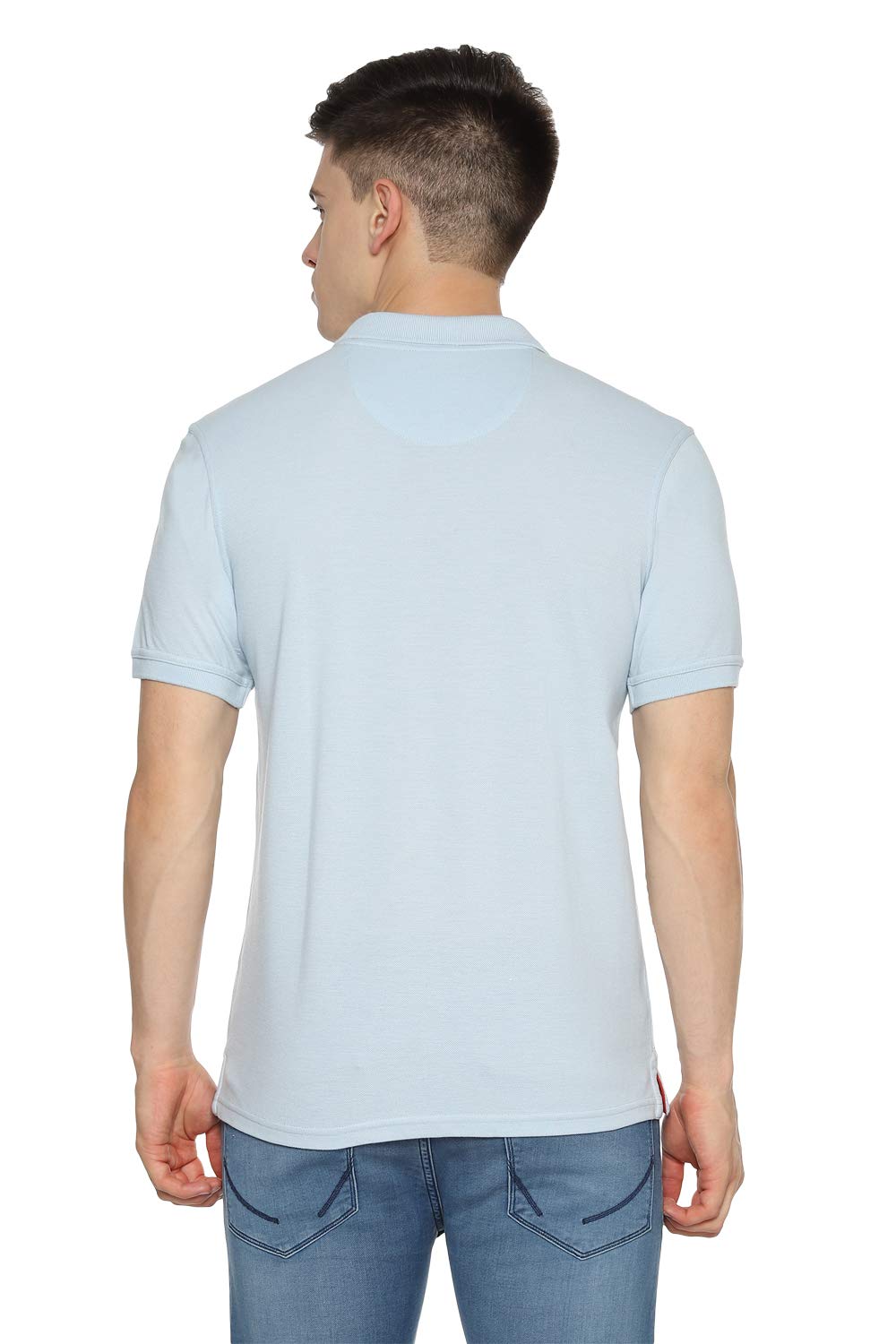 Allen Solly Men Polo T-Shirt - Sky Melange - Image 3