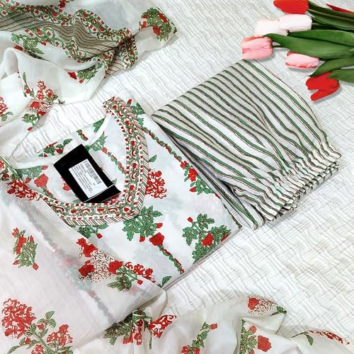 Pinkmint Women's Printed V Neck Kurta Set - Image 4