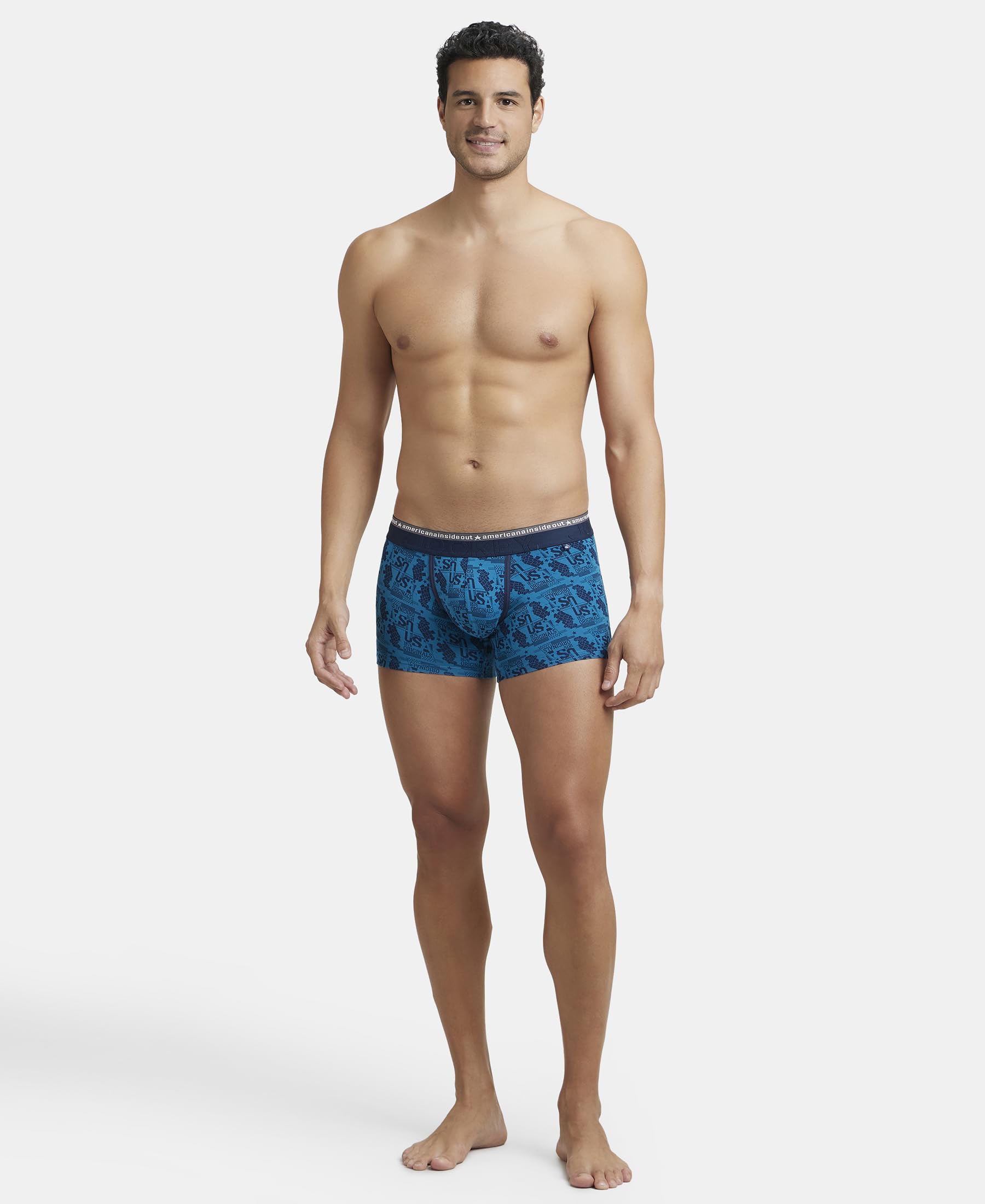 Jockey Men's Printed Trunk - Bright Teal - Image 4