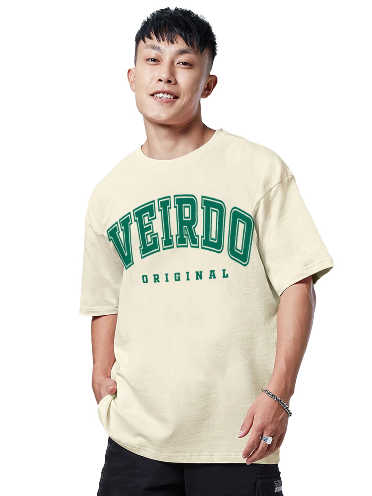 Veirdo Men's Typographic Printed T-Shirt