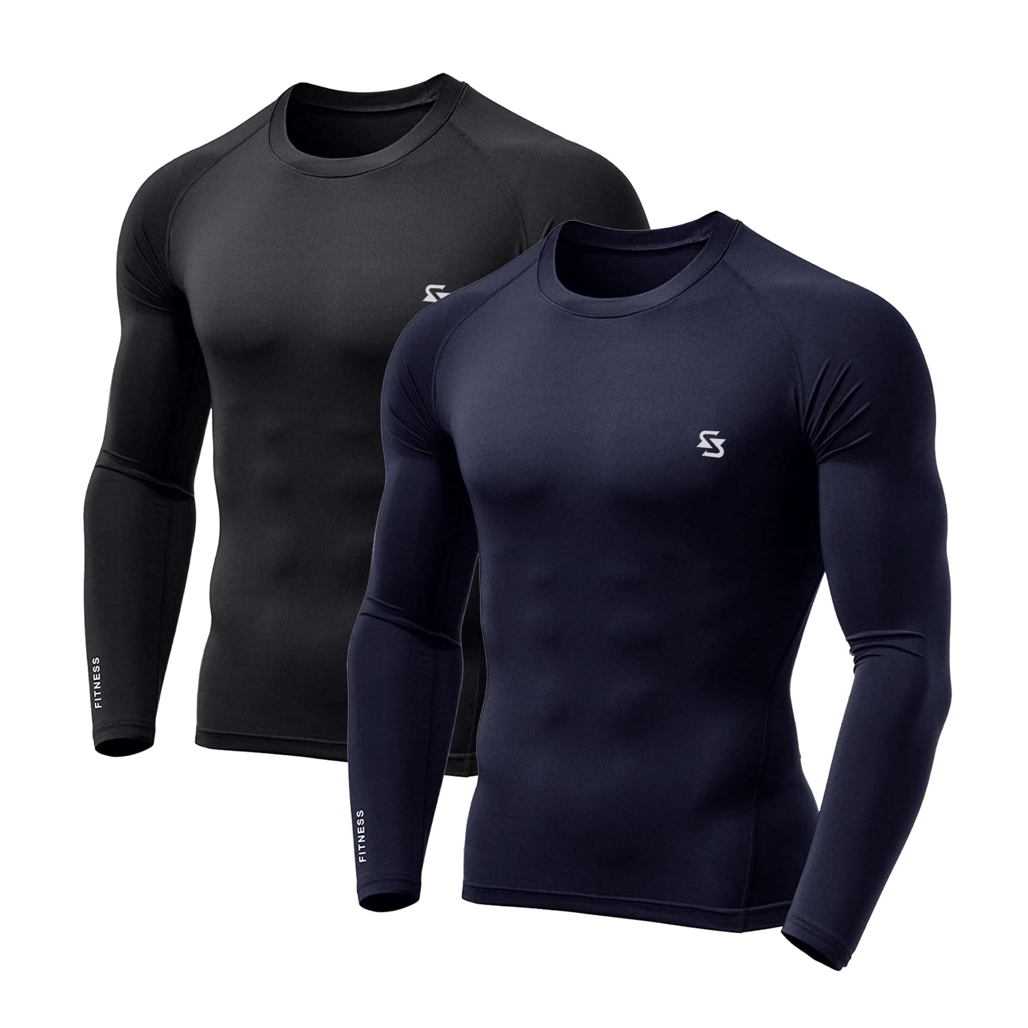 Sportinger Men's Compression Shirt - Black & Blue