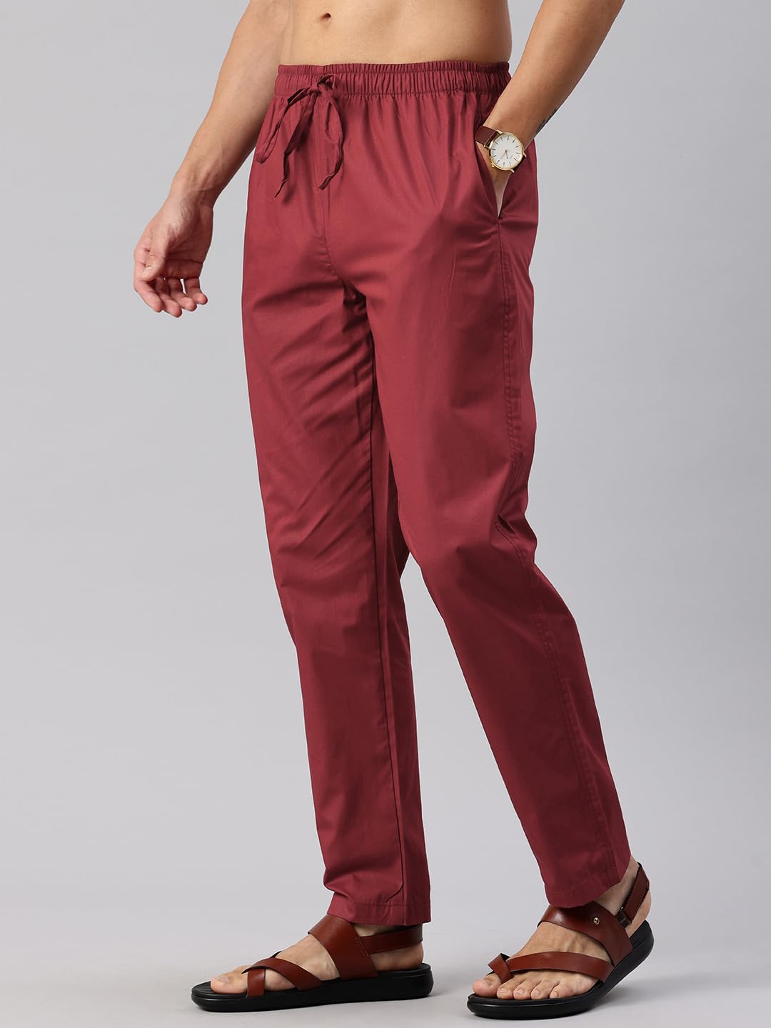 Majestic Man Pyjama Bottoms for Men - Maroon - Image 3