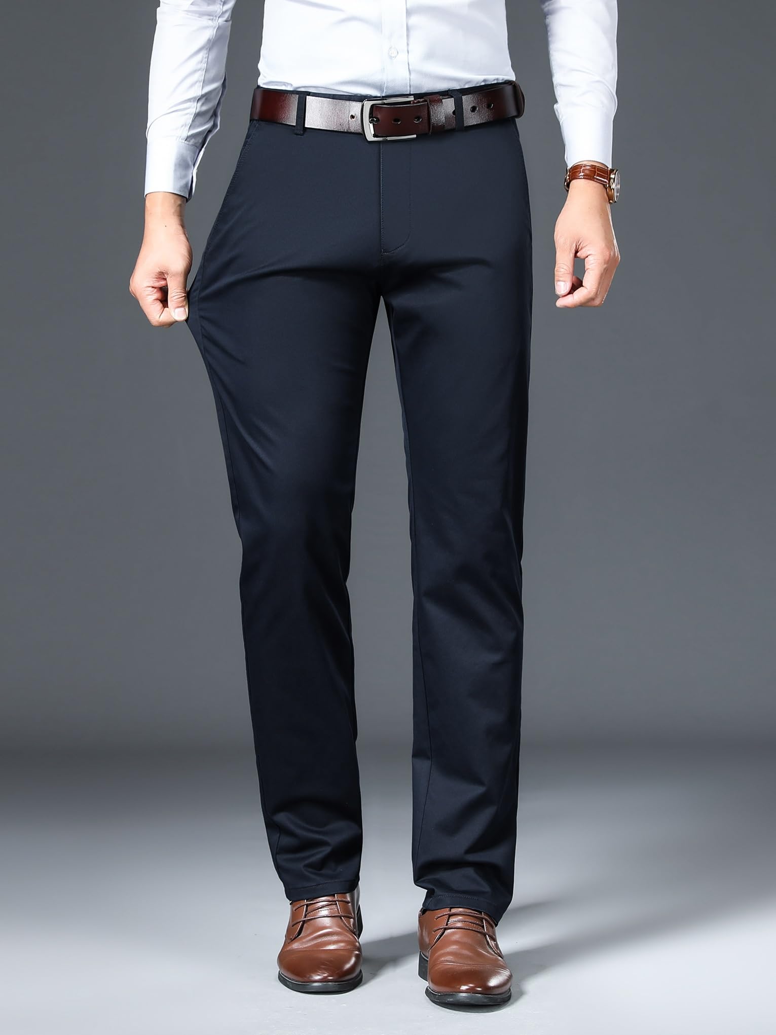 AVANOVA Men's Stretch Dress Pants - Navy - Image 3