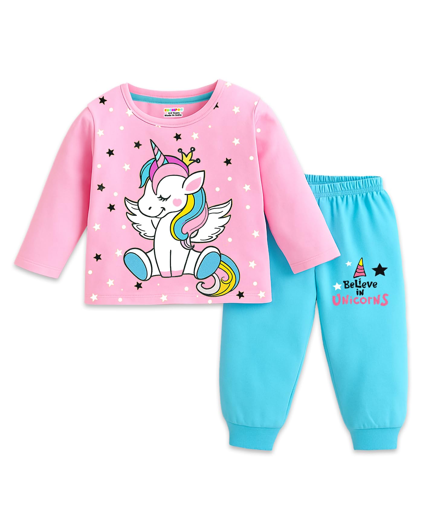 Kuchipoo Girl Cotton T-Shirts and Pyjamas Set - Multi-Colored - Image 4