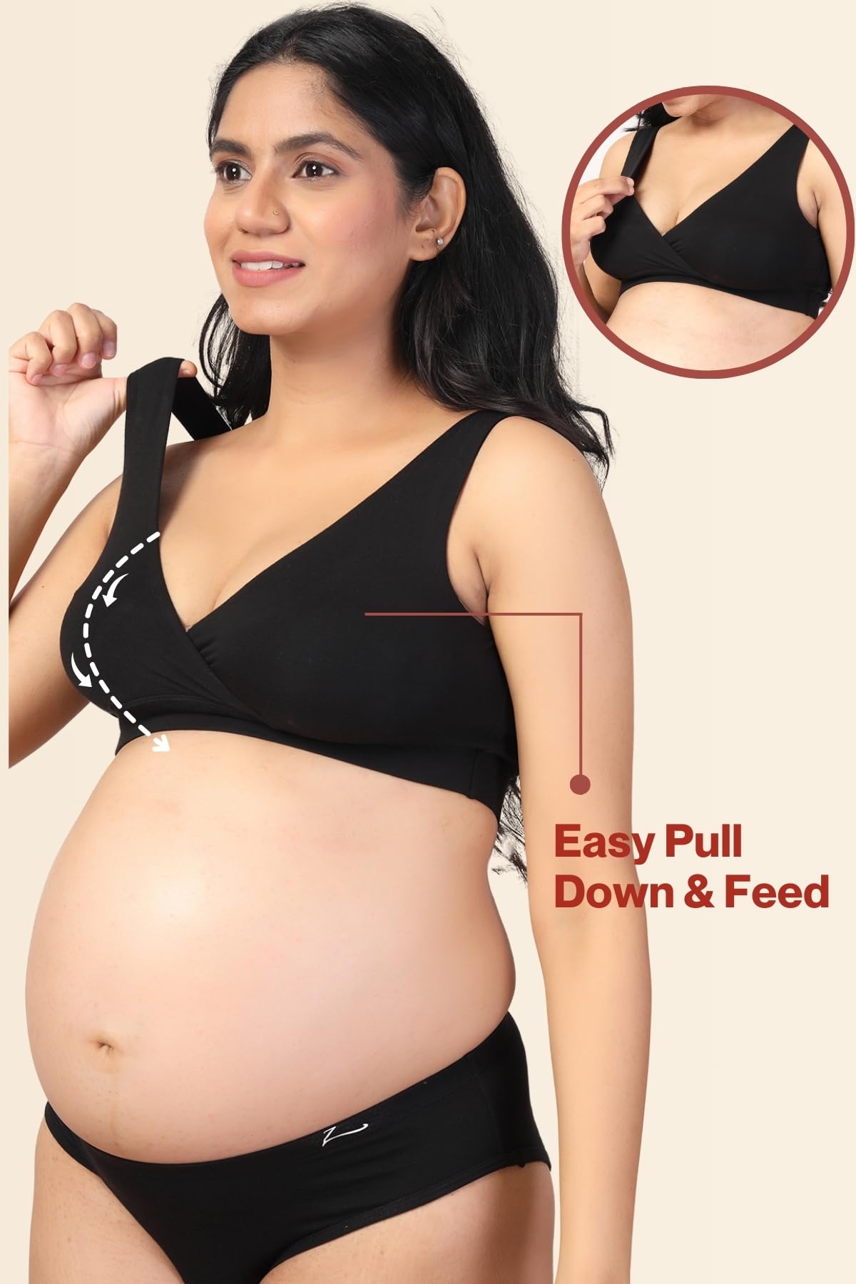 Zelena Maternity Nursing Bra - Modal Fabric - Image 3