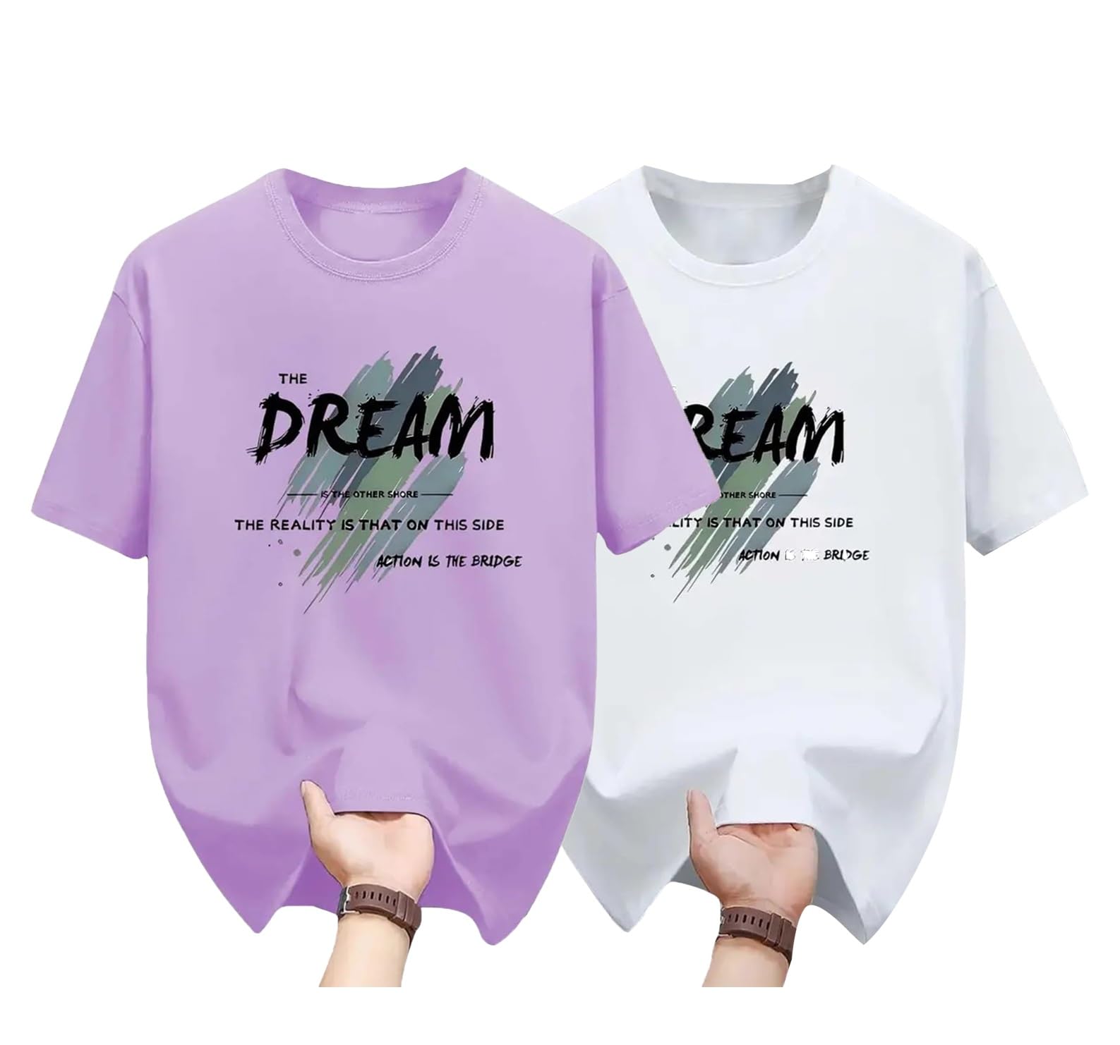 Lymio Men's Purple White T-Shirt